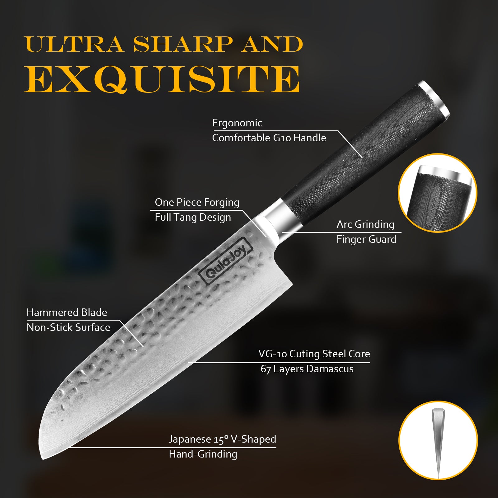 Qulajoy 7 Inch Santoku Knife
