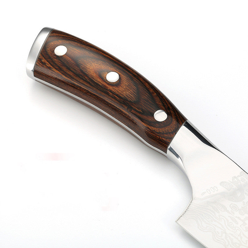 Damascus Leather Steel Kitchen Stainless Knives